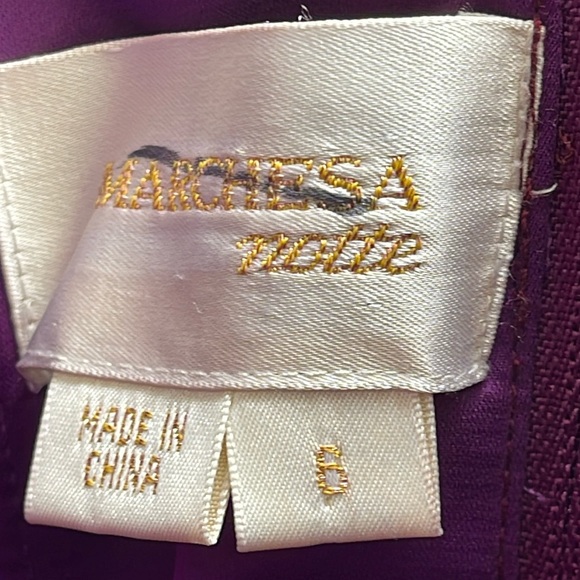 Marchesa Notte Silk Evening Gown, Purple, 6 - Picture 13 of 15